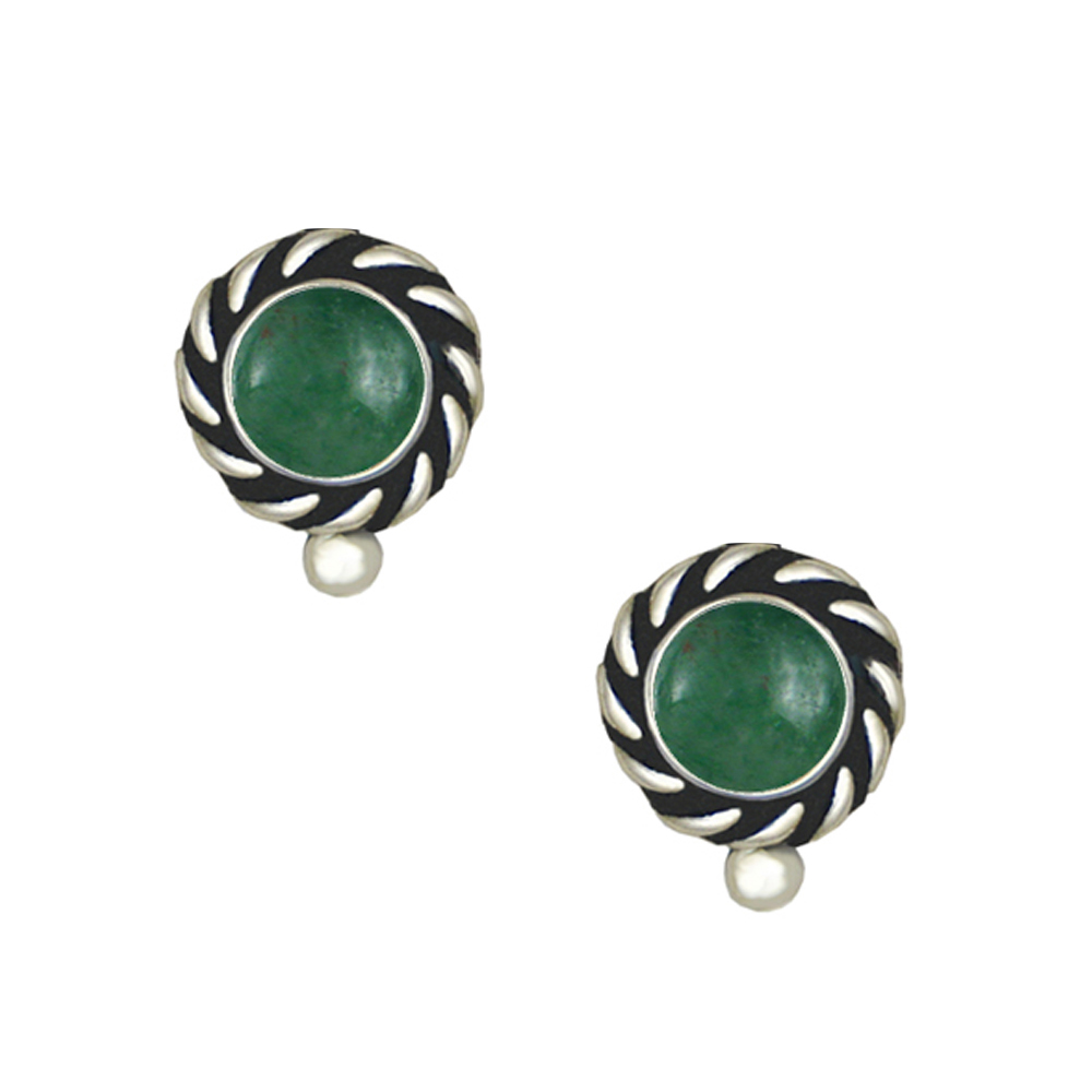 Sterling Silver Little Jade Post Stud Earrings